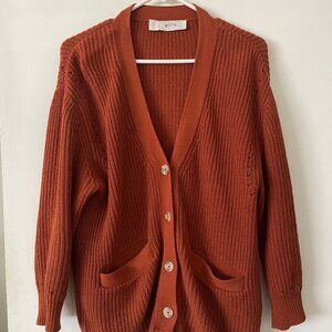 WVN Oversized Woven Cardigan - XS Gingerbread
